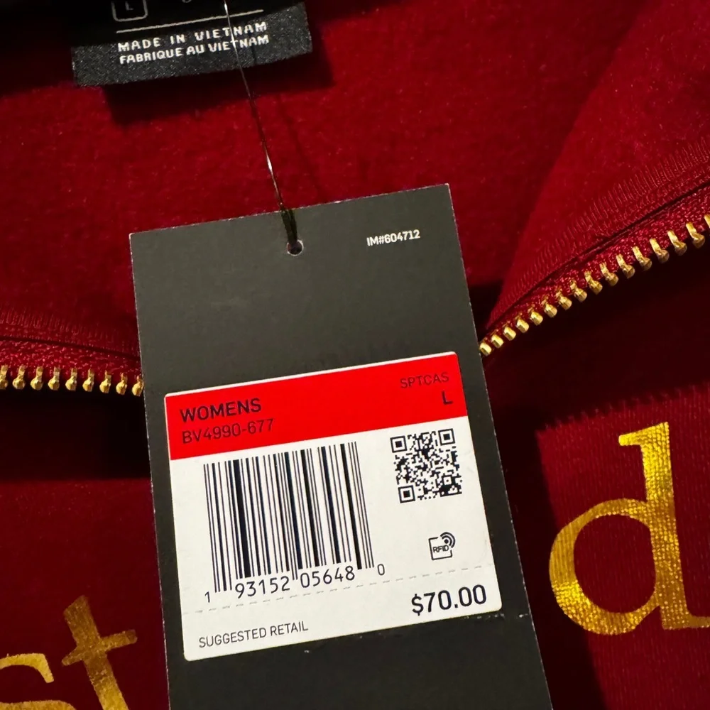 Nike Burgundy Half-Zip Sweatshirt with Gold Text